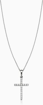 Oradina 14K Gold Faith Diamond Cross Pendant Necklace