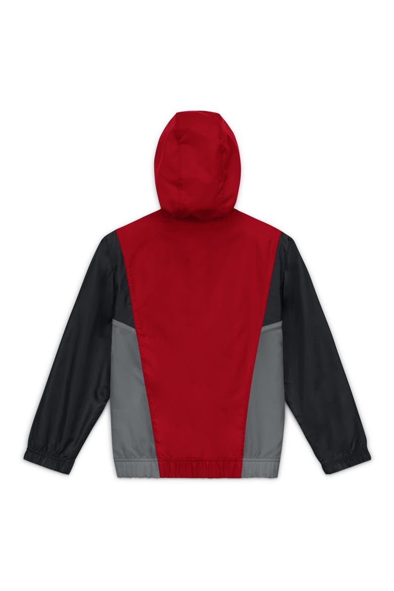 Kids' Sportswear Woven Hooded Jacket, Alternate, color, RED/ BLACK/ SMOKE