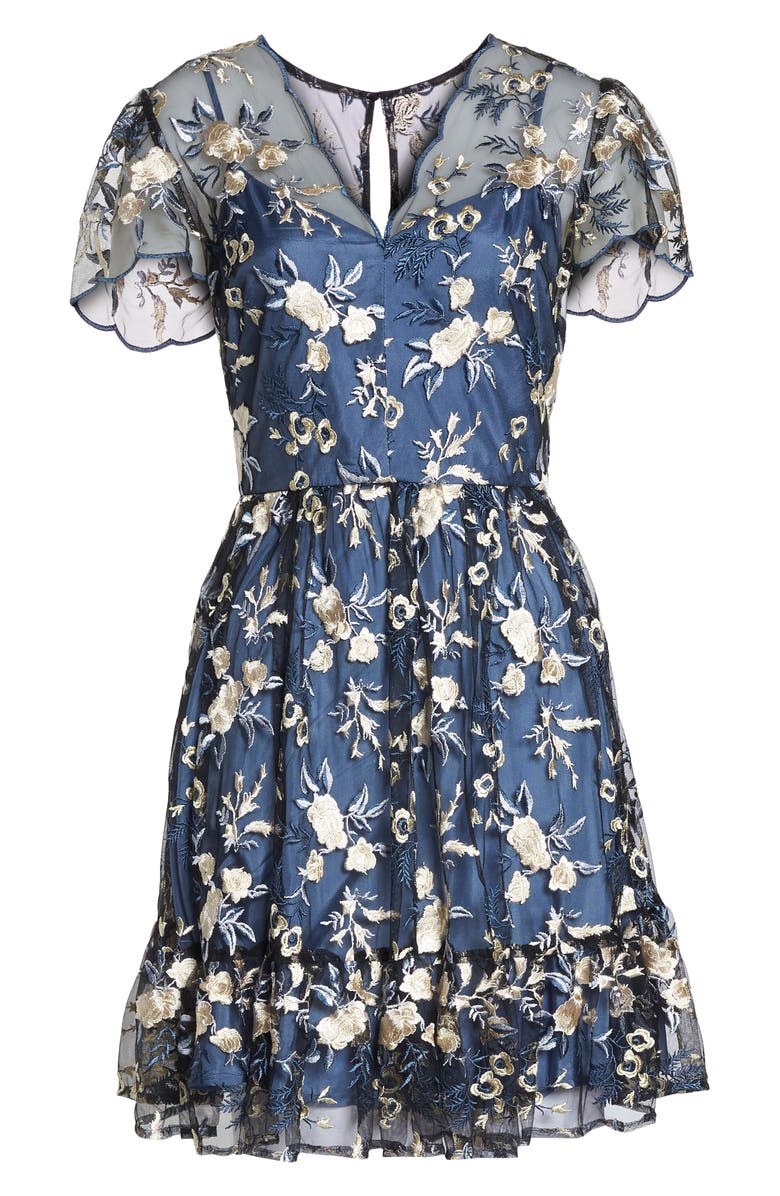 Gal Meets Glam Collection Bridget Embroidered Dress, Alternate, color, 