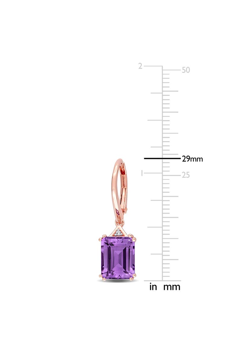 Gemstones Octagon Drop Earrings, Alternate, color, Amethyst/Rose-Plated