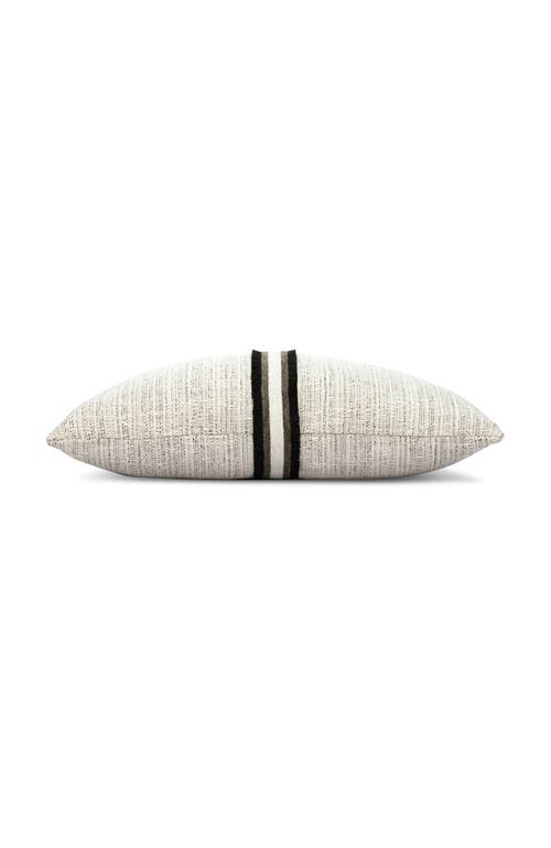 Elaine Smith Entity Linen With Chenille Band Applique Indoor & Outdoor Woven Accent Pillow