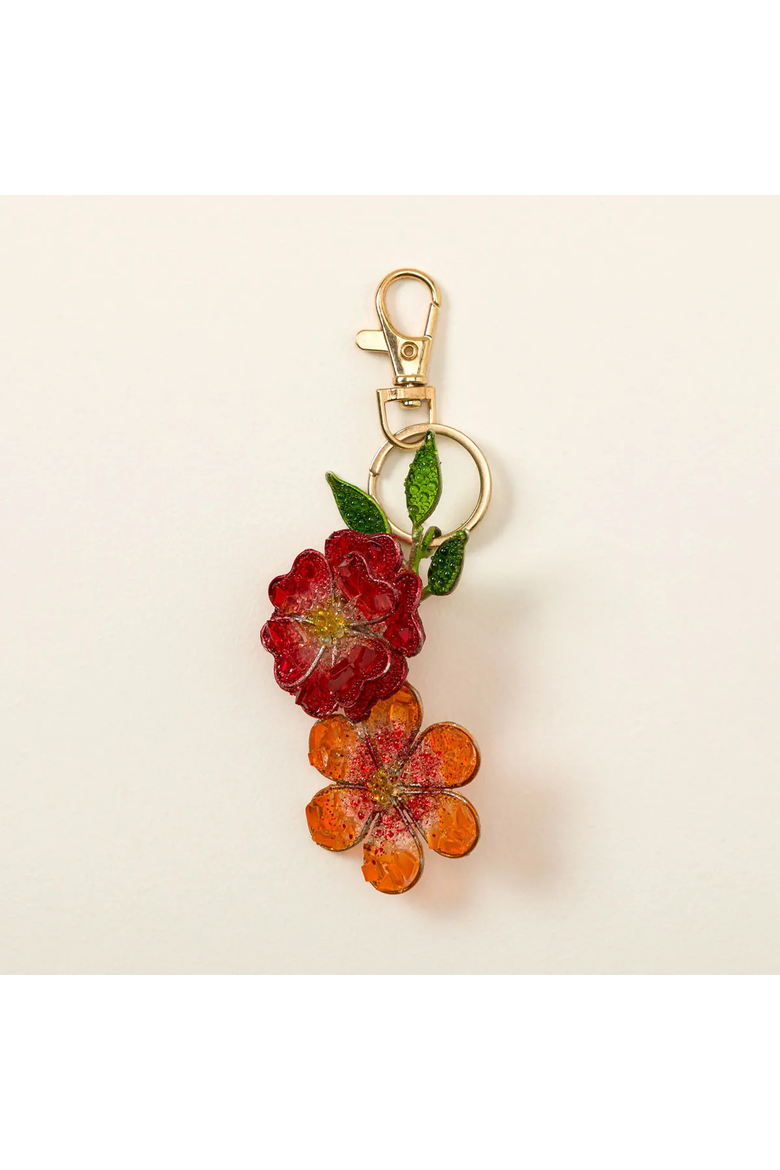 Handmade Wildflower Bag Charm, Main, color, Dahlia and Poppy Duo