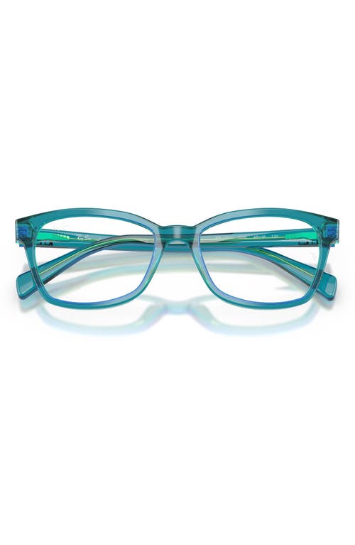 Ray Ban Ray-ban Kids' 46mm Rectangular Optical Glasses In Blue Green