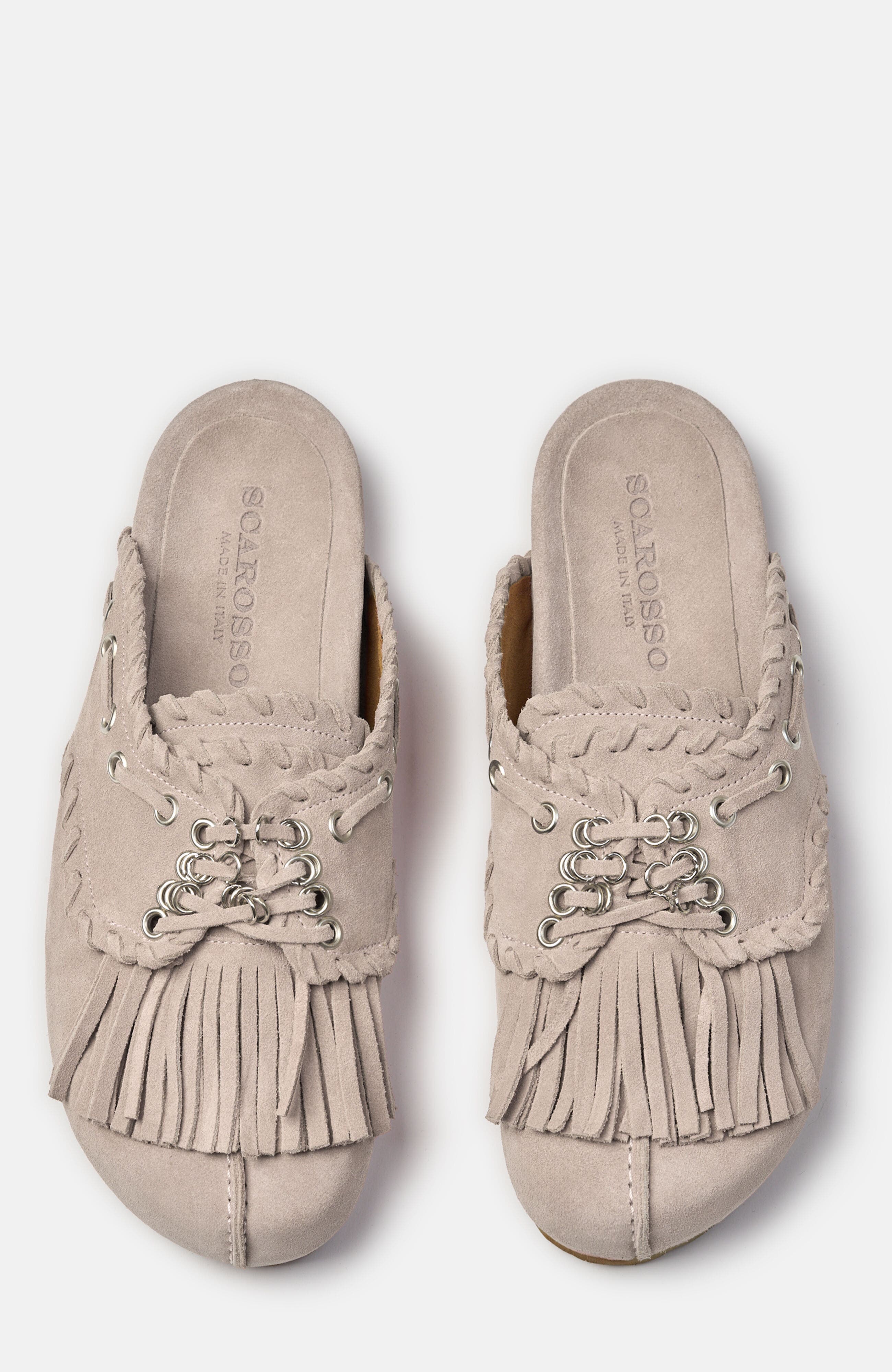 SCAROSSO Flora Mules, Alternate, color, Light Sand - Suede