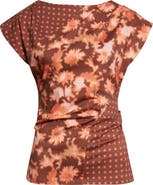 3.1 Phillip Lim Desert Floral Patchwork Cap Sleeve Cotton Top