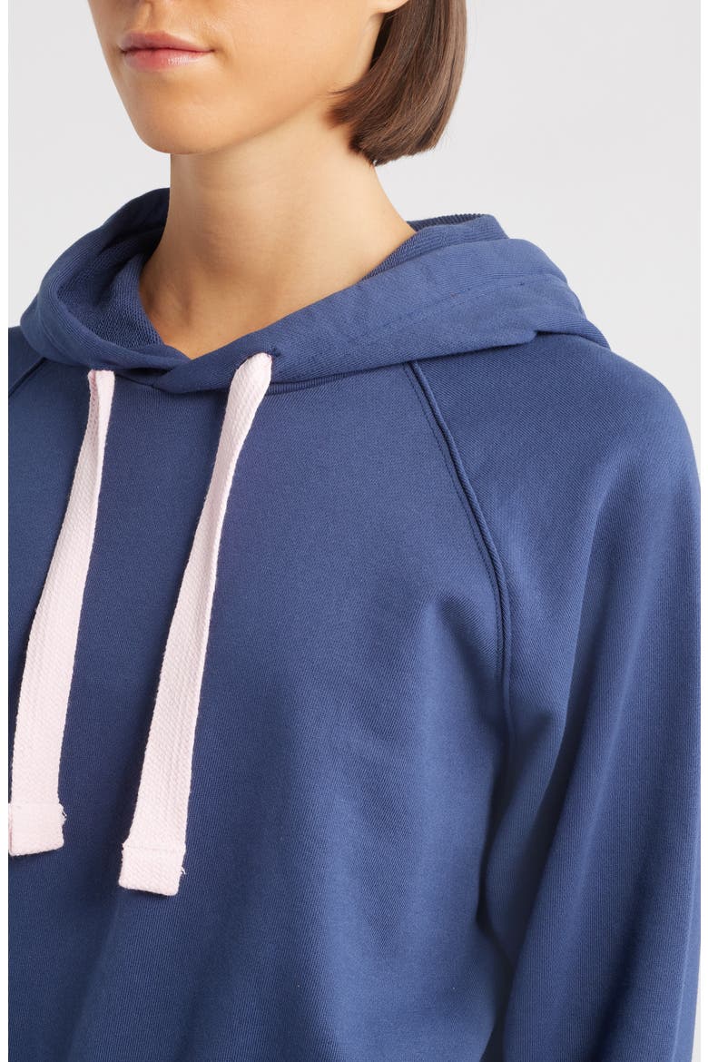 Crop Cotton Hoodie, Alternate, color, NAVY