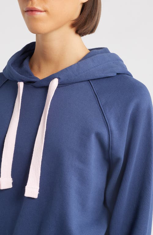 City Blues Crop Cotton Hoodie In Blue