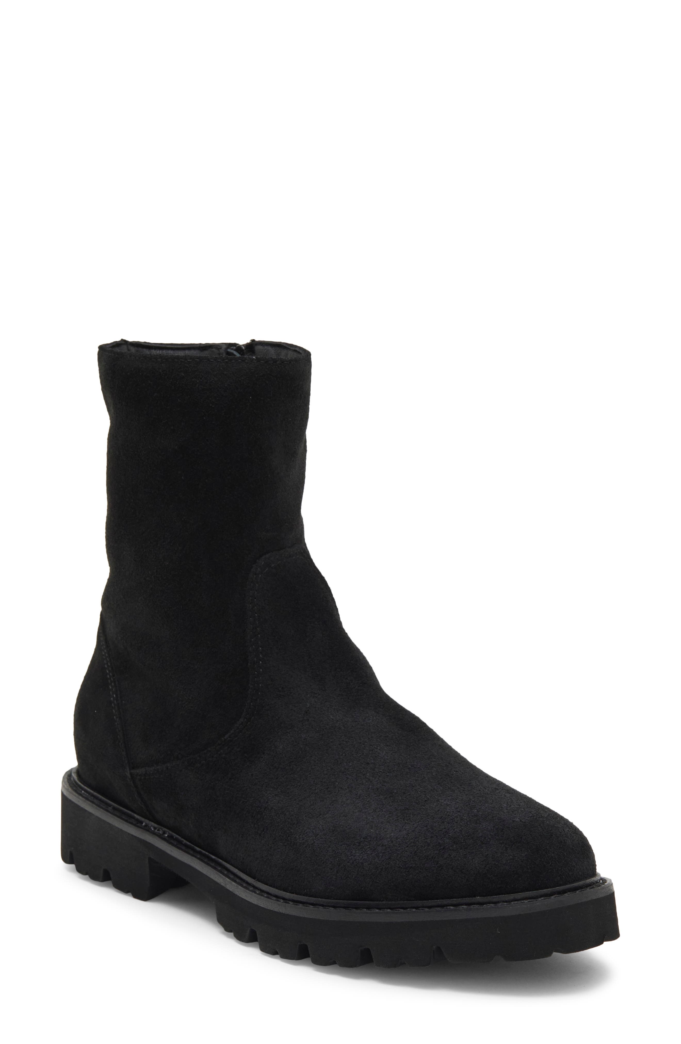 Elena Waterproof Bootie, Main, color, BLACK SUEDE