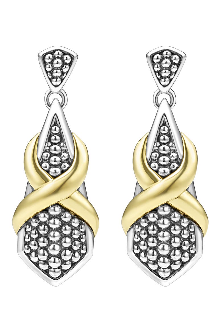 Embrace Drop Earrings, Alternate, color, GOLD/ SILVER