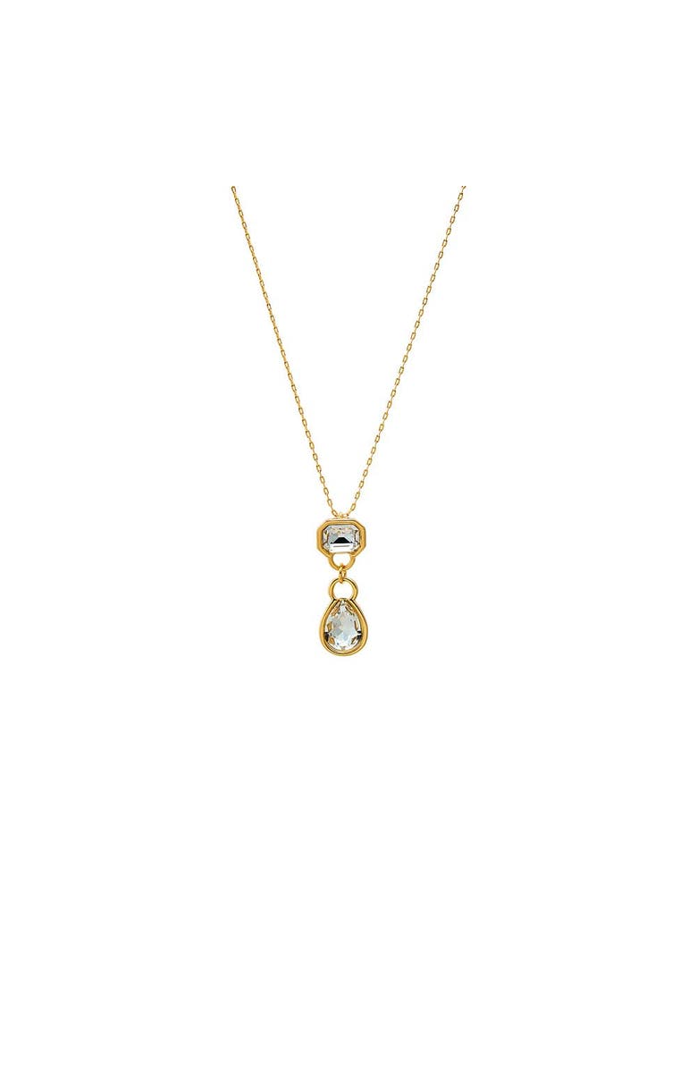 BY ADINA EDEN Baguette X Pear Bezel Pendant Necklace, Main, color, Gold