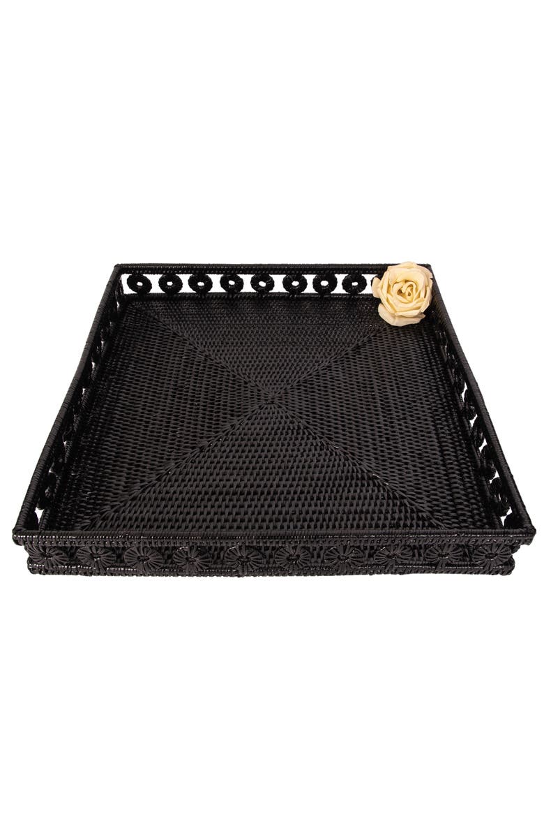 Artifacts Trading Company<sup>™</sup> Artifacts Rattan Inna Design Square Tray, Alternate, color, Tudor Black