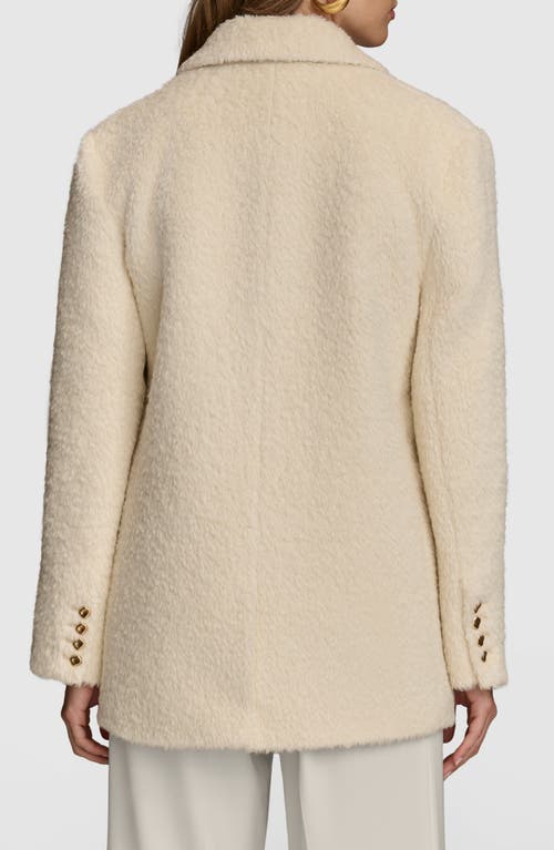 Donna Karan New York Faux Shearling Wool Blazer In Ivory