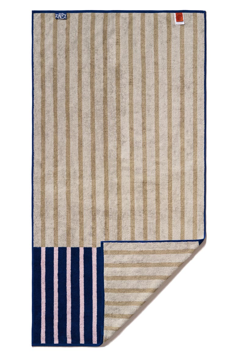 Block Swap Stretch Bath Towel, Main, color, NAVY/ PINK/ KHAKI