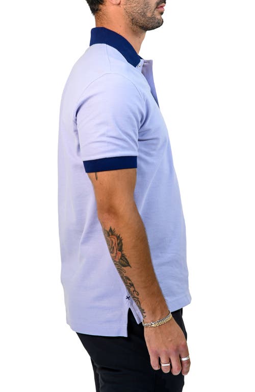 Maceoo Mozartspecktip Stretch Nylon Polo In Blue