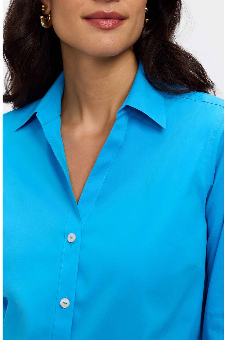 Mary Button-Up Blouse, Alternate, color, MALIBU BLUE
