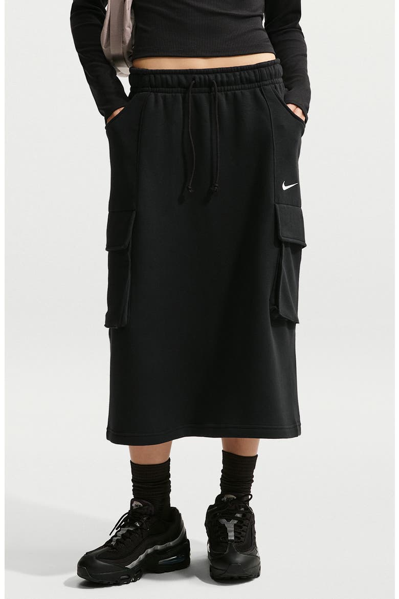 Sportswear Phoenix Fleece Cargo Skirt, Main, color, BLACK/ SAIL