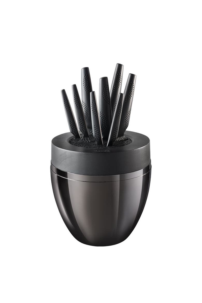 iD3® BLACK SAMURAI The Egg 9-Piece Knife Block, Alternate, color, Black
