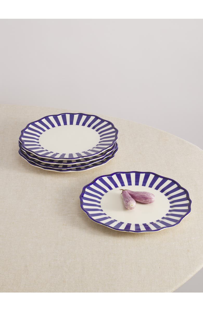 Maison Madison Home Riviera 12 Piece Set with Pasta Bowl, Alternate, color, Blue/Geometric