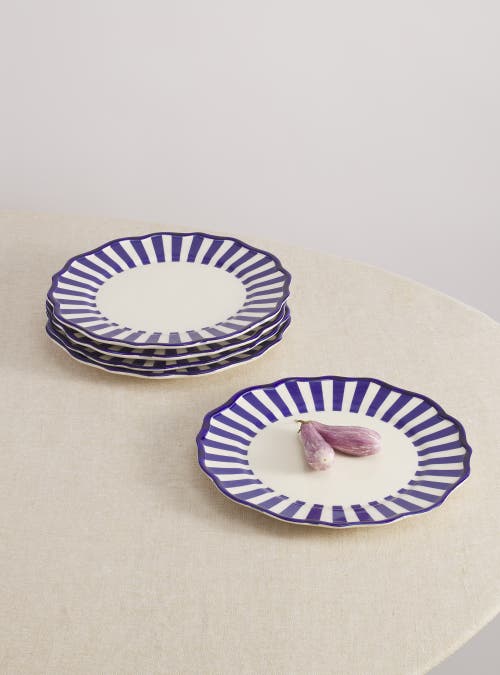 Maison Madison Home Mix And Match 12 Piece Set With Cereal Bowl In Striped/solid/solid