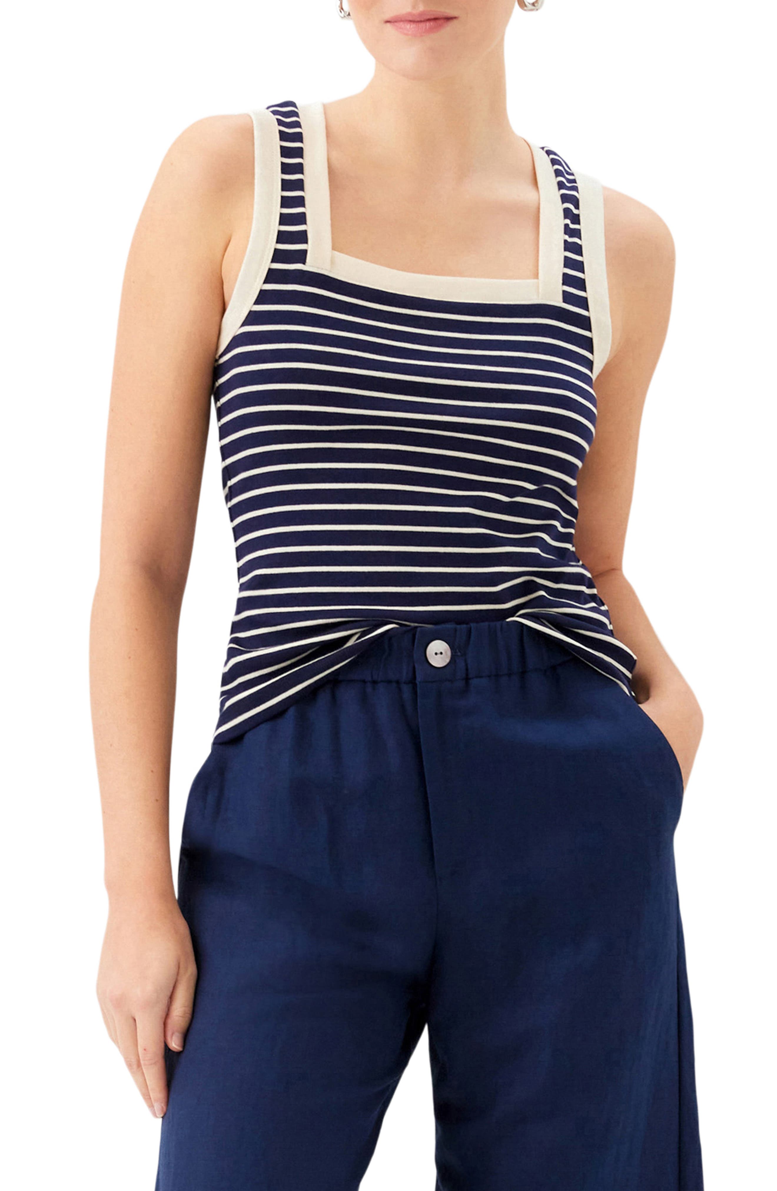 NAVY W/ CREAM