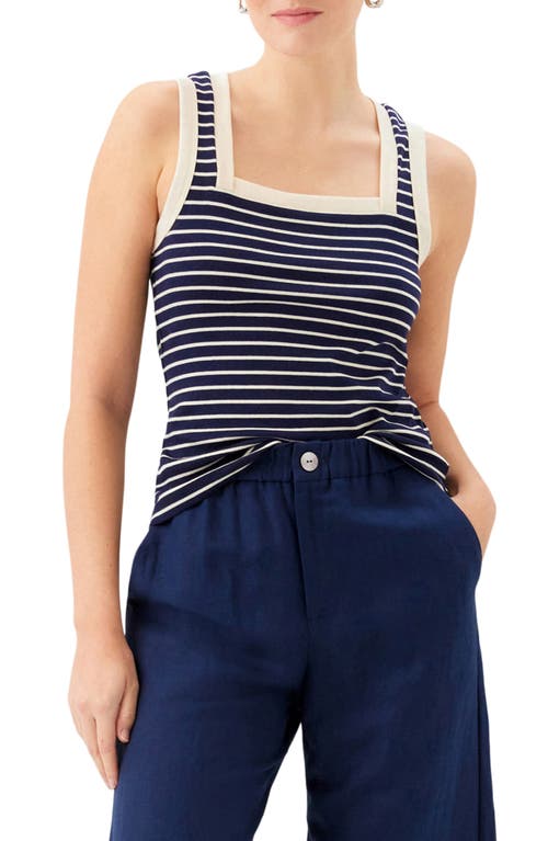 FIFTEEN TWENTY Mindy Stripe Tank in Navy W/Cream at Nordstrom, Size Small