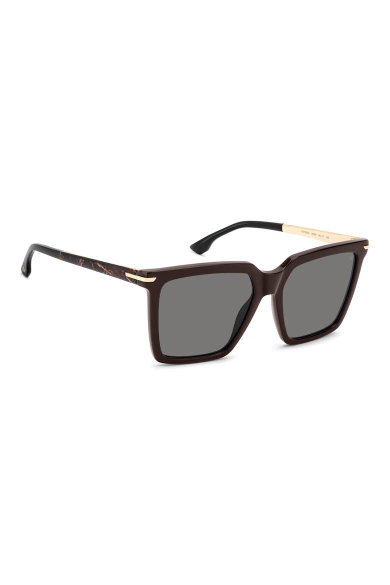 56mm Square Sunglasses, Alternate, color, BROWN/ GREY