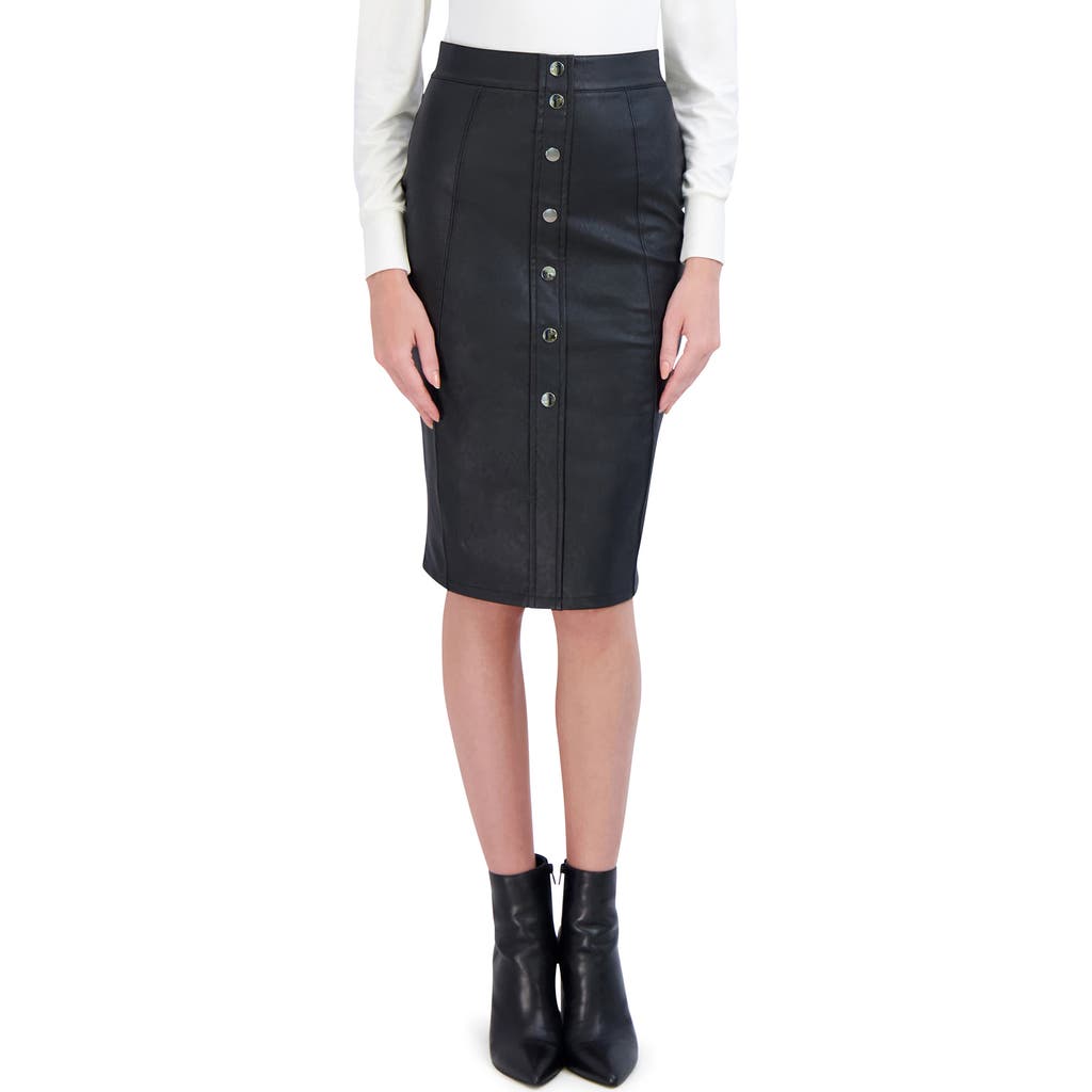 Ookie & Lala Faux Leather Pencil Skirt In Black