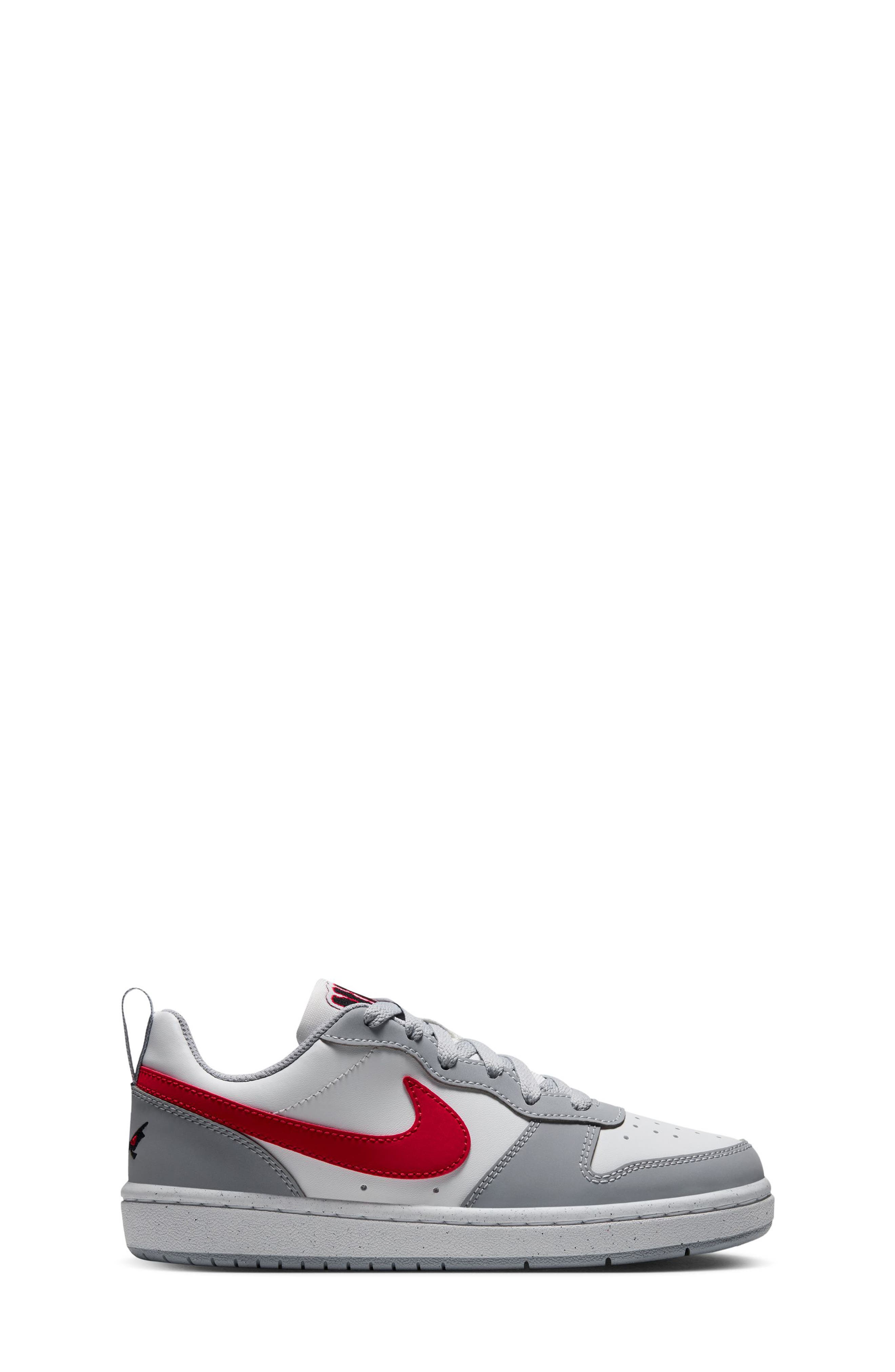 Kids' Court Borough Low Faux Leather Sneaker, Alternate, color, WHITE/ RED/ WOLF GREY