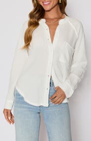 VICI Collection Chill Cotton Gauze Button-Up Shirt
