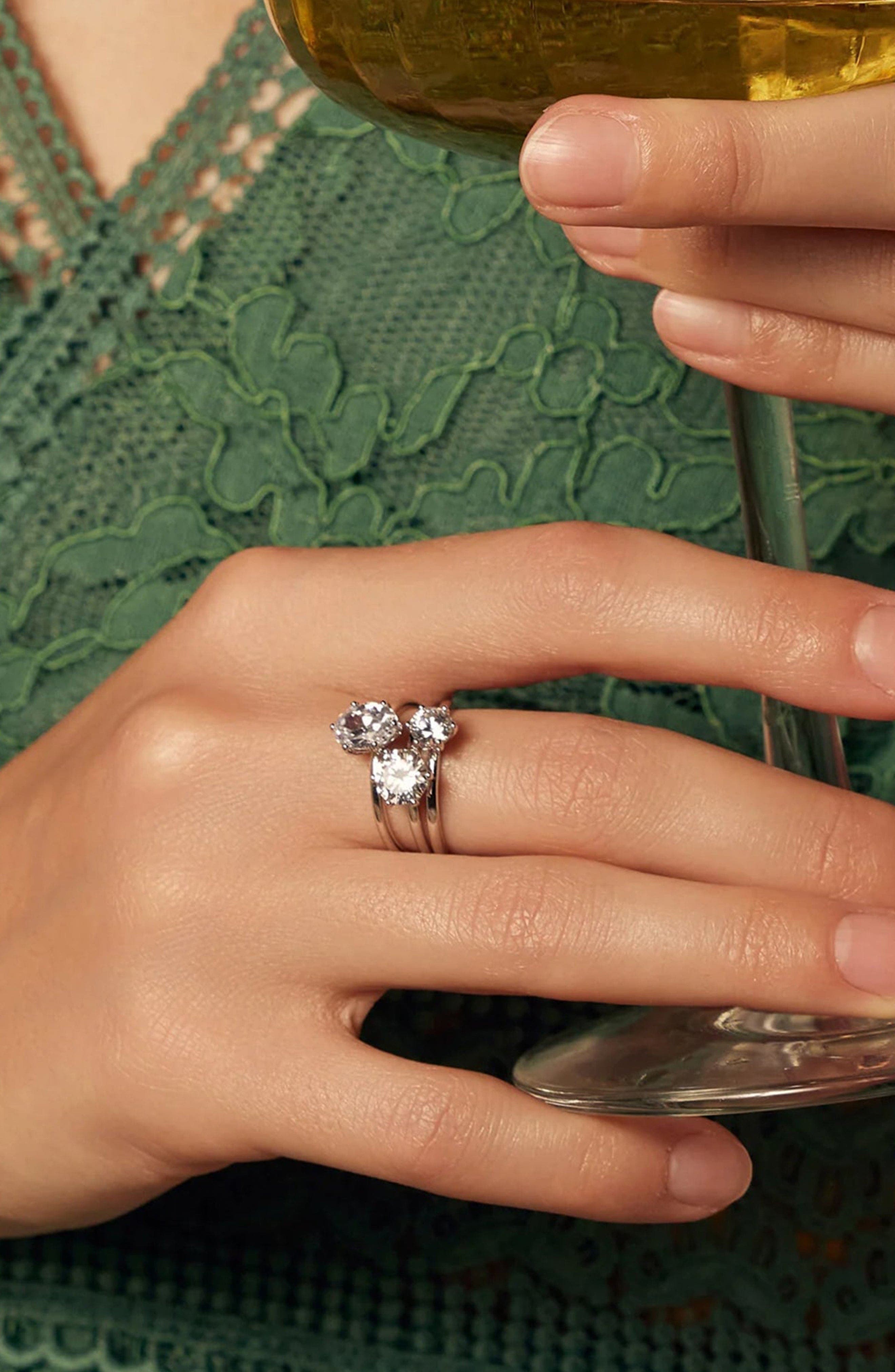Bearfruit Jewelry Sterling Silver Bethany Ring Dainty Crystal Statement ...