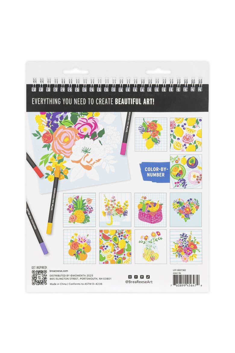 Marker Color by Number Kit  Fruit and Floral, Alternate, color, Multicolored