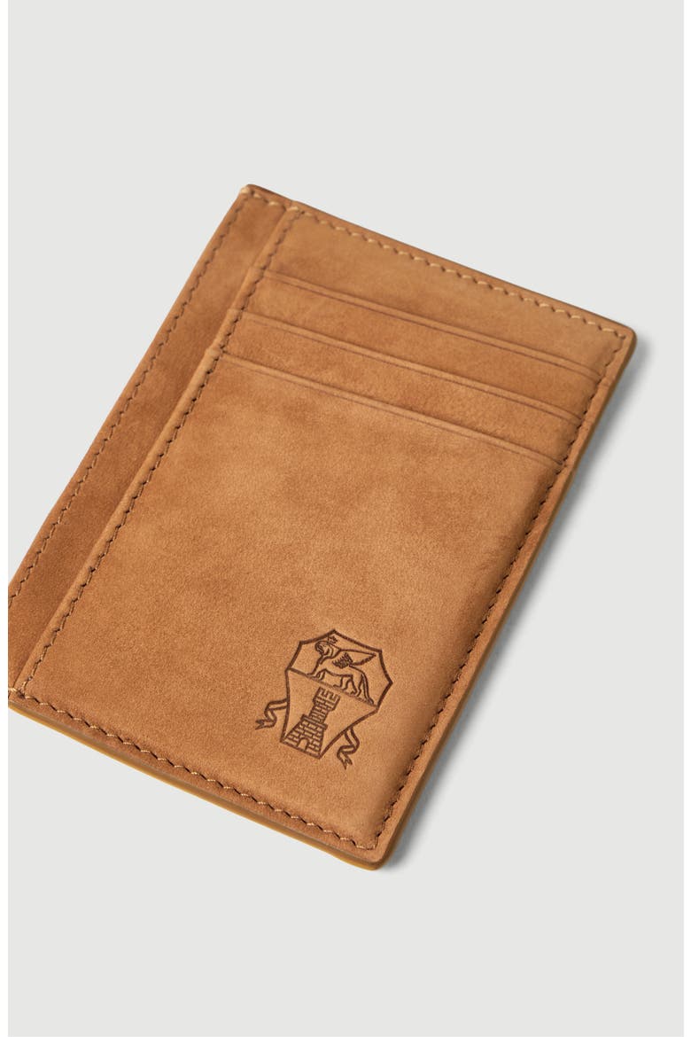 Nubuck card holder, Alternate, color, Cognac