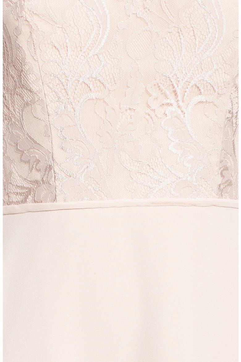 Lace & Chiffon A-Line Gown, Alternate, color, ROSE BLUSH CASHMERE