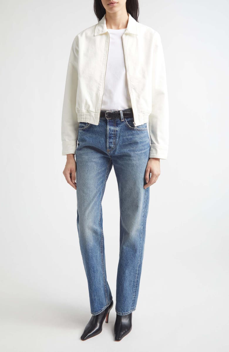 Nili Lotan Najac Denim Jacket, Alternate, color, Cream