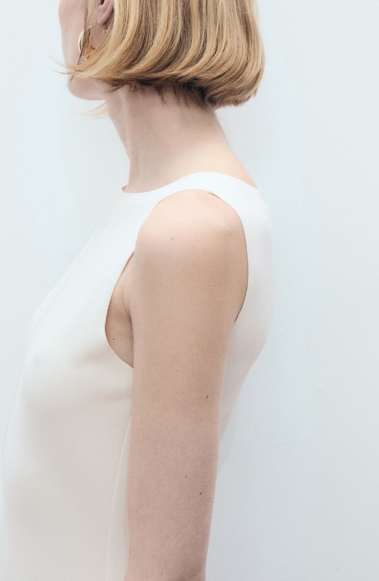 MANGO Bateau Neck Sleeveless Maxi Dress, Alternate, color, Ecru