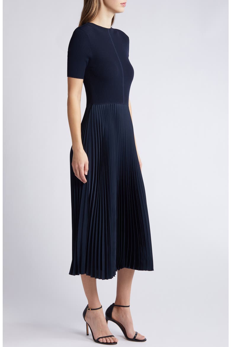 Fadrid Ribbed Pleated A-Line Dress, Alternate, color, DK BU