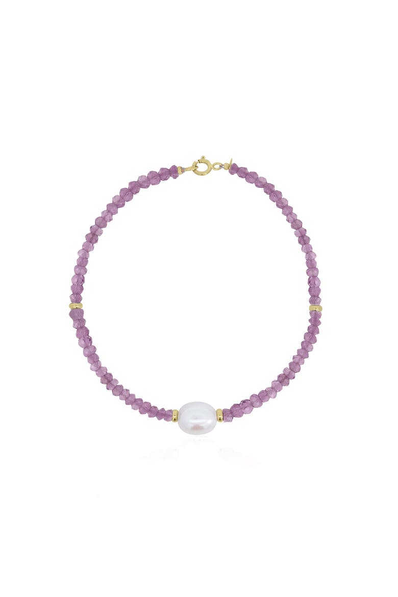 Amethyst Bead Pearl Bracelet, Main, color, Amethyst