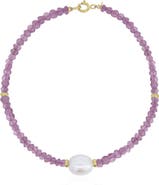 The Lovery Fine Jewelry Amethyst Bead Pearl Bracelet