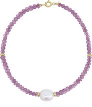 The Lovery Fine Jewelry Amethyst Bead Pearl Bracelet