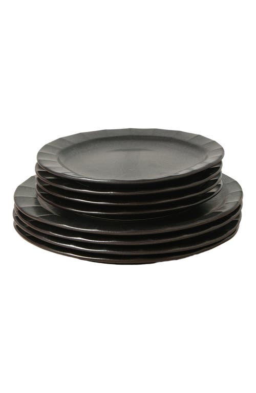 Stone Lain Oasis Stoneware 24-piece Dinnerware Set In Black