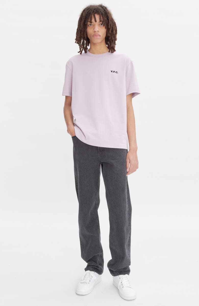 A.P.C. Fairfax Slim Wide Leg Jeans, Alternate, color, Washed Black