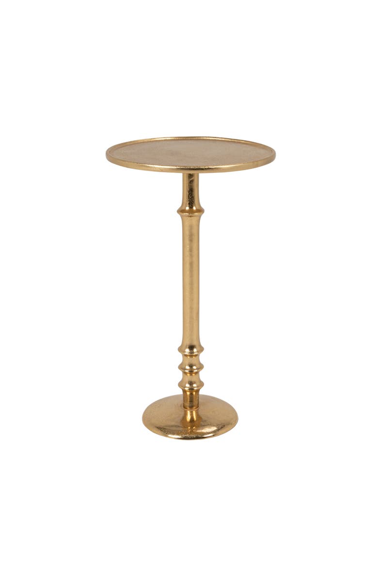 Olive Grove Round Pedestal Accent Table, Main, color, Gold