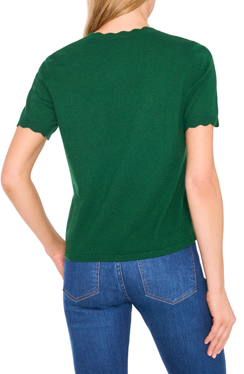 CeCe Scallop Neck Sweater, Alternate, color, Alpine Green