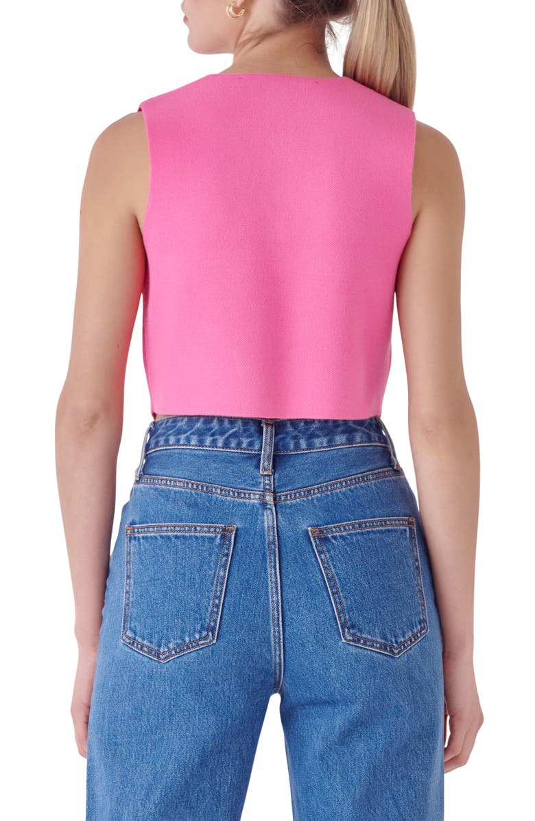Endless Rose Sweater Vest Crop Top, Alternate, color, 
