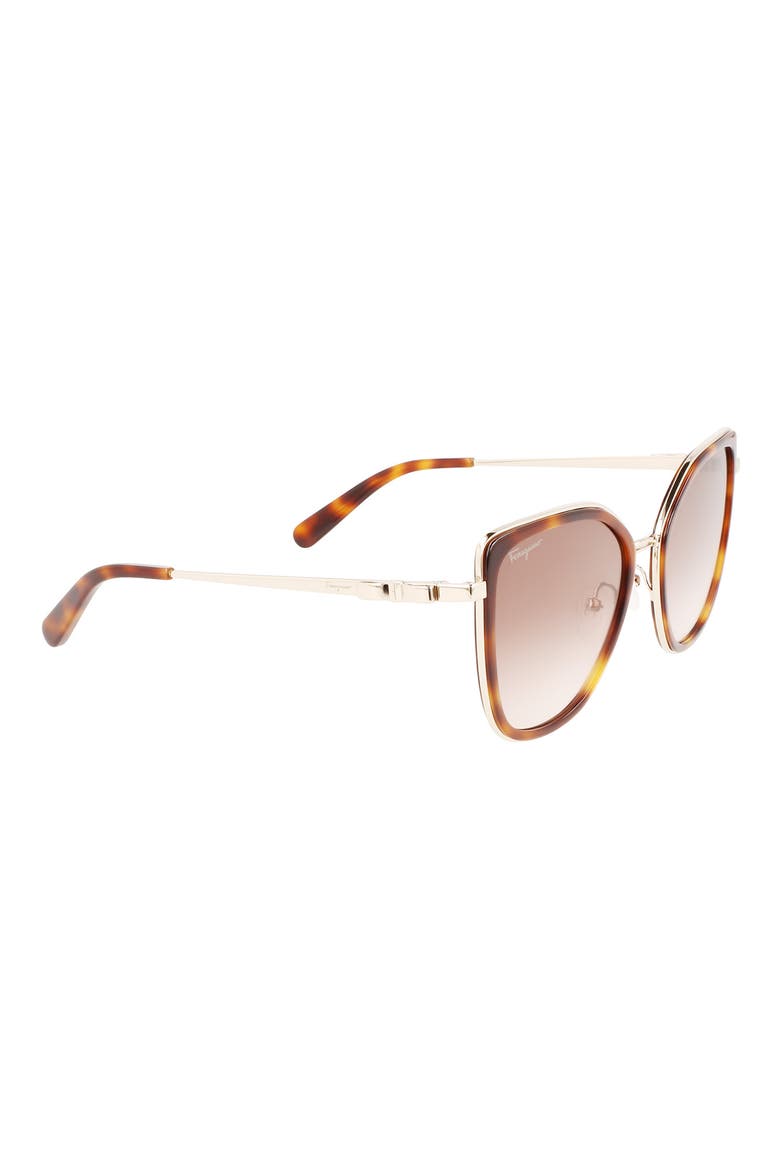54mm Gradient Cat Eye Sunglasses, Alternate, color, GOLD TORTOISE