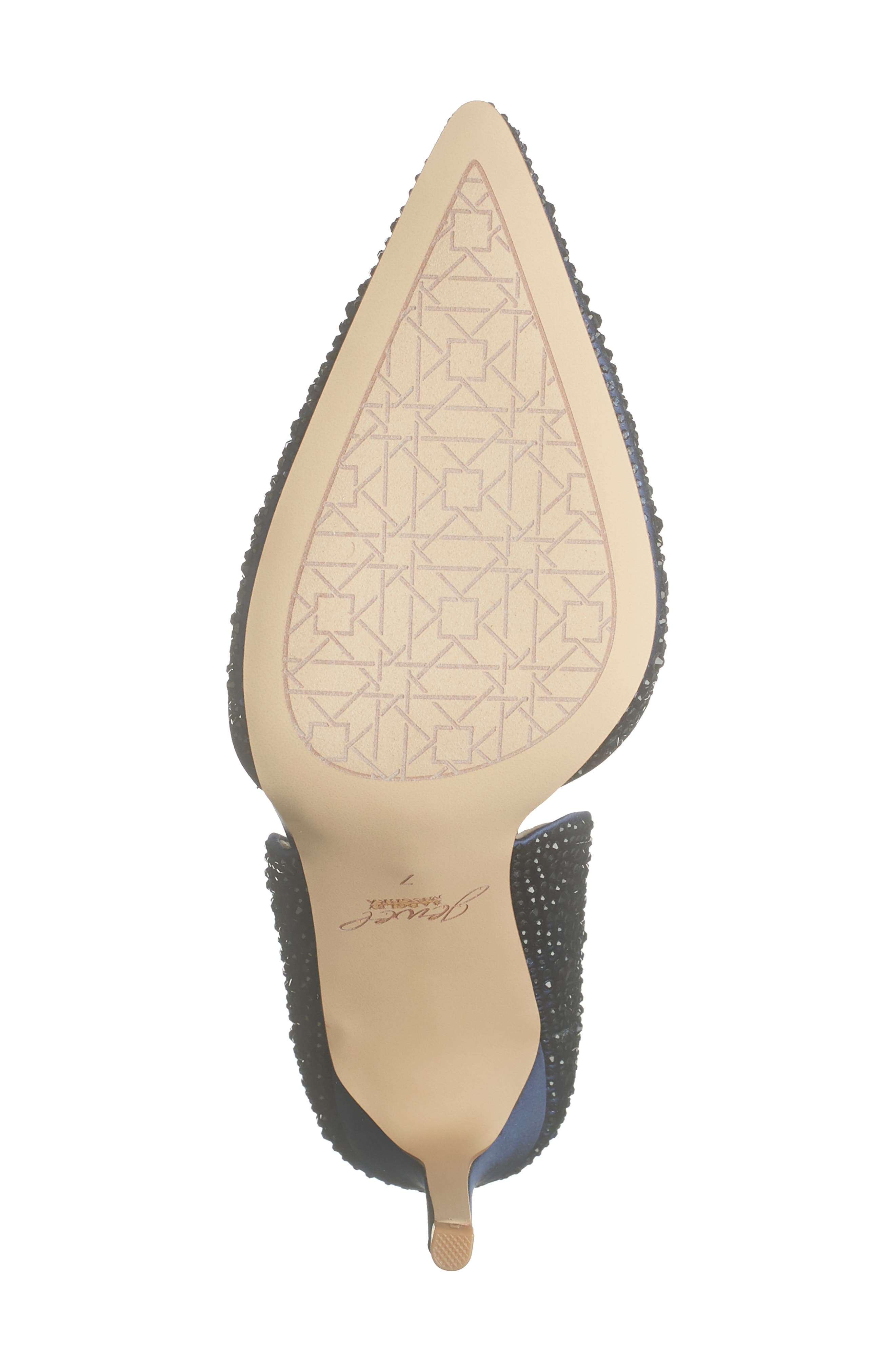 Justise Embellished Satin d'Orsay Pump, Alternate, color, NVYSAT