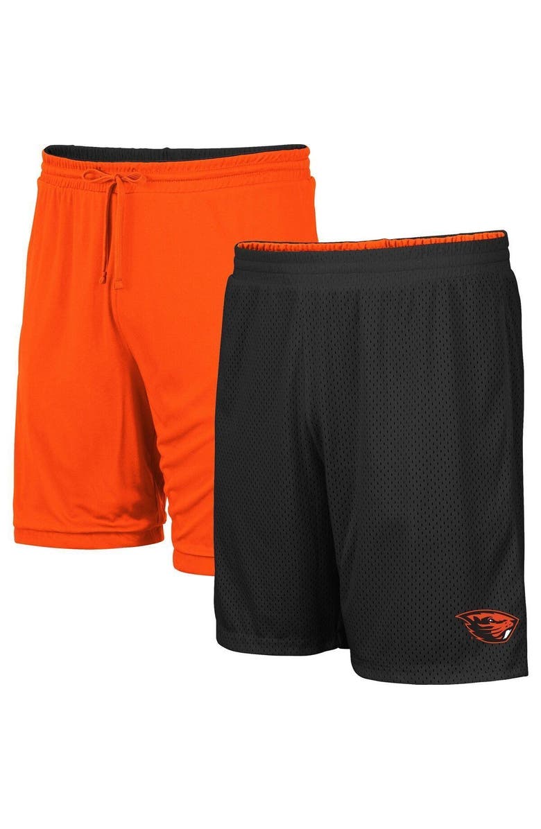 COLOSSEUM Men's Colosseum Orange/Black Oregon State Beavers Wiggum Reversible Wordmark Shorts, Main, color,