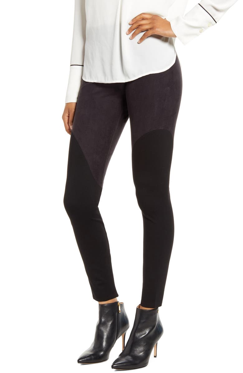 Lysse ́ Angled Seam Faux Suede Leggings, Main, color, 