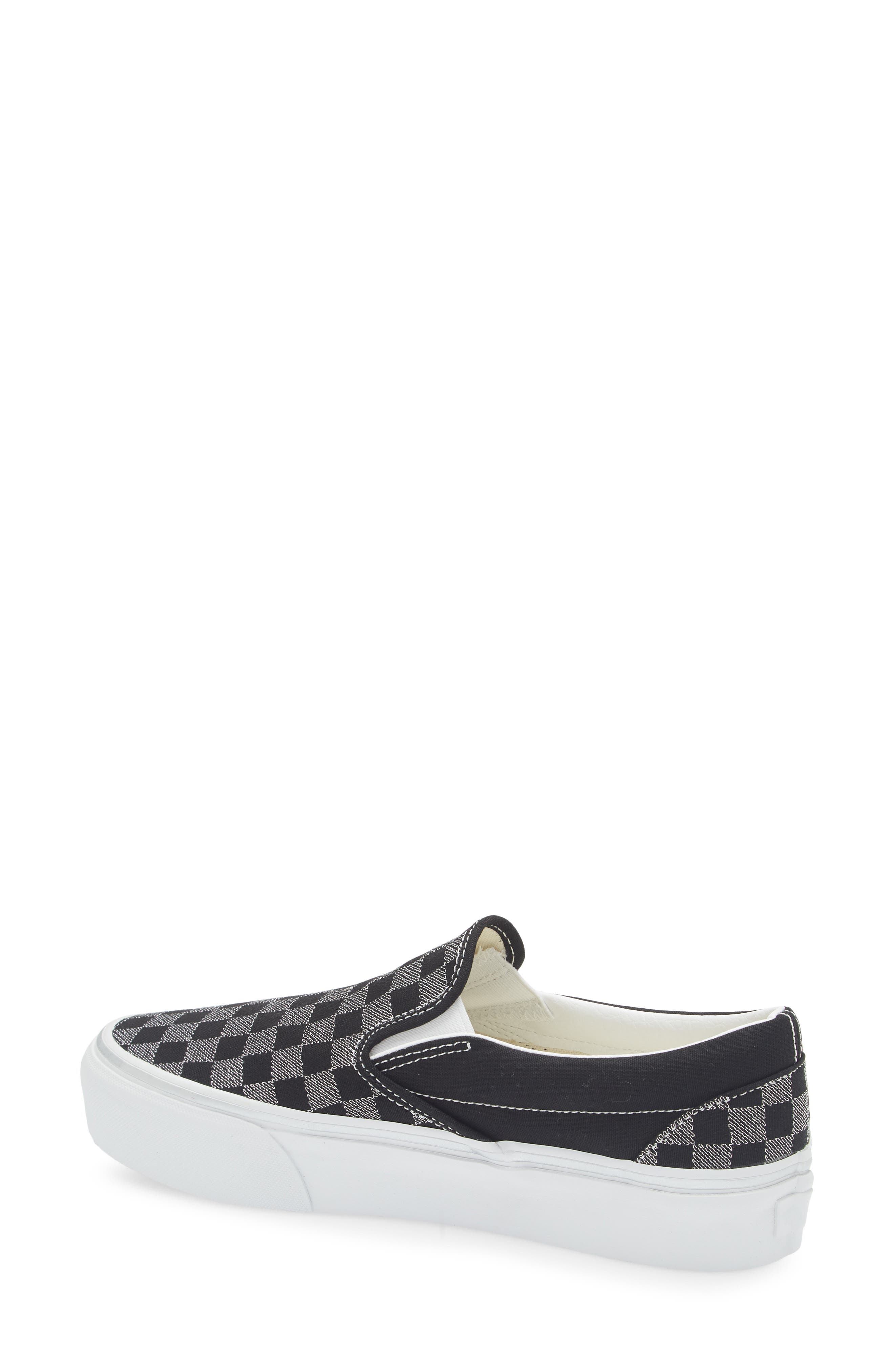 Vans Classic Slip-On Platform Sneaker, Alternate, color, Metallic Checkrbrd Black