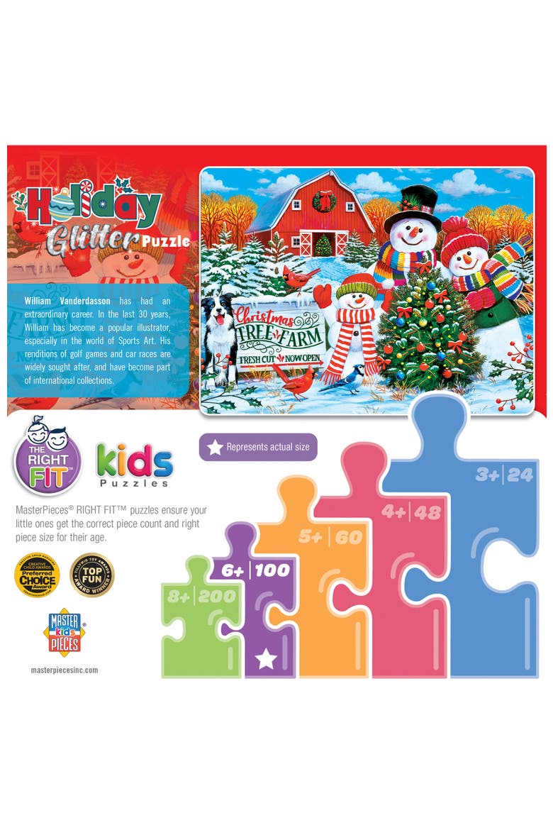 On the Tree Farm 100pc Glitter Puzzle, Alternate, color, Multicolor